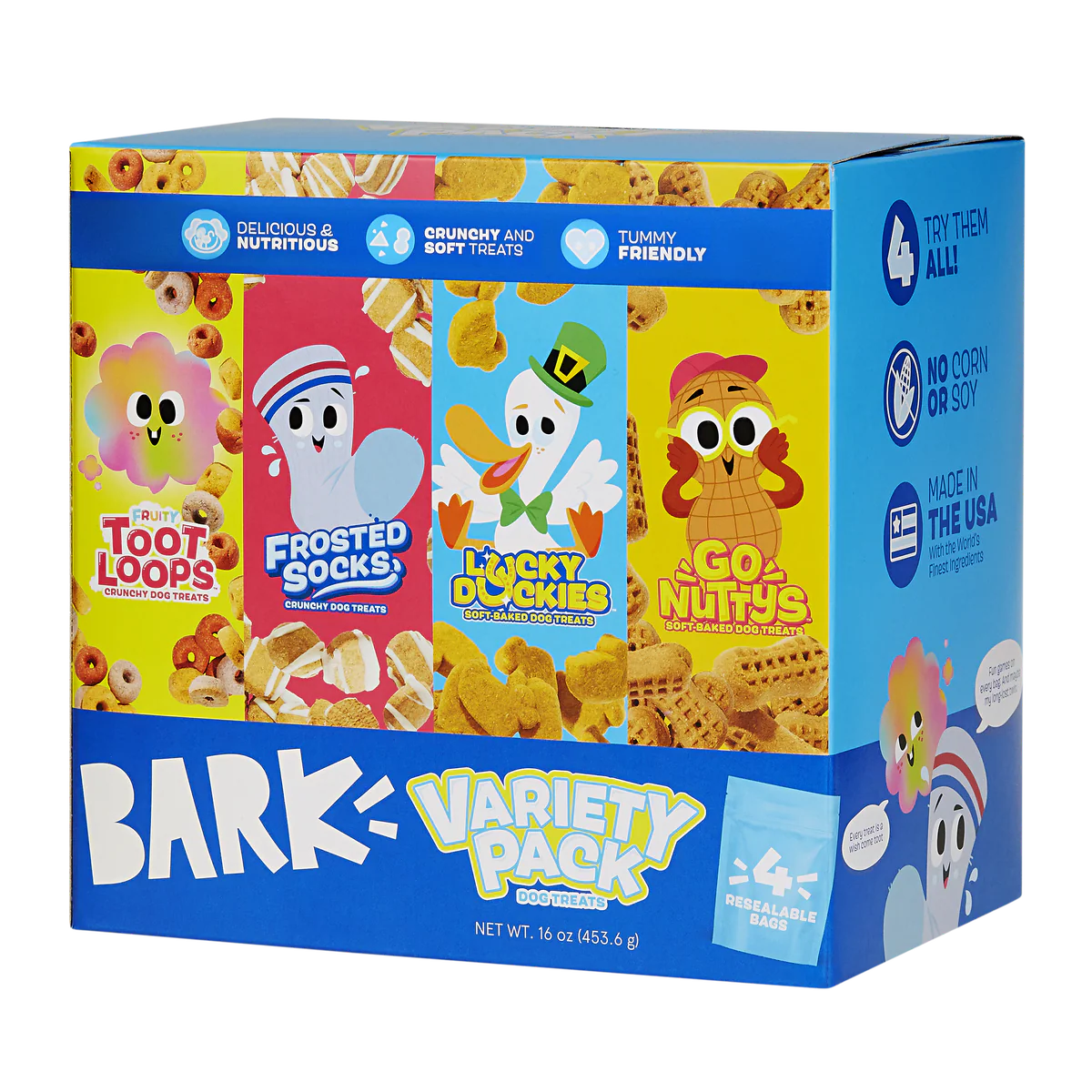 Cereal Treat Variety Pack Soft, Chewy, Crunchy Dog Treats, 4 oz Each, 4 Pack - Image 7
