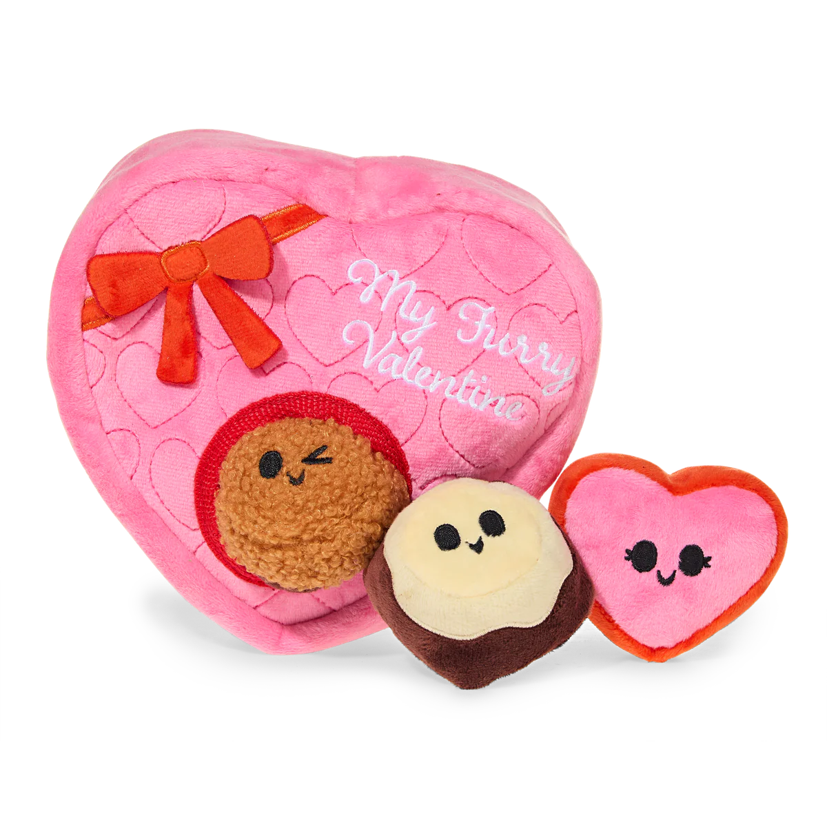 My Furry Valentine Chocolicks Plush Multi-Part + Enrichment Dog Toy